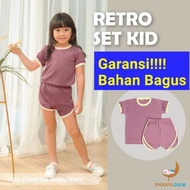 2yrs - 8yrs MOONS Retro Plain Suits Set Kid Cotton Candy Plain Baby Clothes