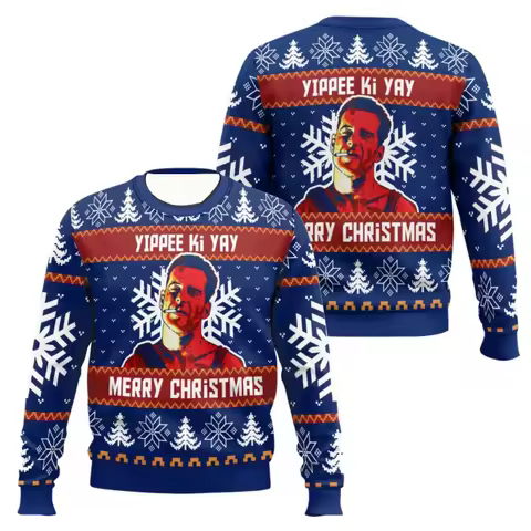 Yippee Ki Yay Die Hard Ugly Christmas Sweater 2025 Fashion Men's Hoodie Pullover Spring Autumn Women