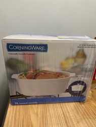 美國康寧CorningWare方形連蓋雙耳鍋5L 櫻花