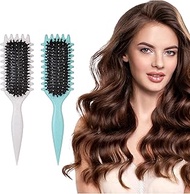 Pack of 2 curling brushes, curly hair brush, bounce curl brush, curl define styling brush for men an