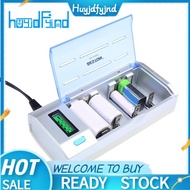 906W Battery Charging Case with Display 9V NiMH 6 Slots LED Multifunction Charger for AA/AAA/C/D Typ