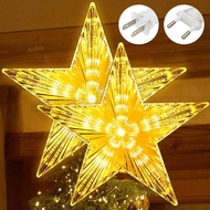 EU US Plug Powered Christmas Tree Topper Star Lights / Romantic Ambient Xmas Star Night Lamp / Chris