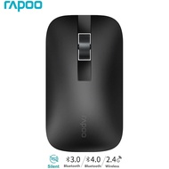 เม้าส์ Rapoo Wireless Mouse เม้าส์Switch Between Bluetooth 3.0/4.0 &amp; 2.4G เม้าส์ Silver M550