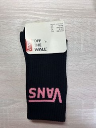 Vans 黑色 粉紅色字 踝襪 襪子 高筒襪 23-27cm適合