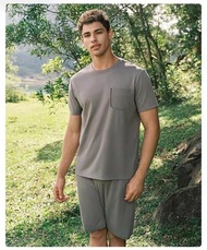 男士冰絲涼感氨基酸潤膚短袖家居睡衣套裝