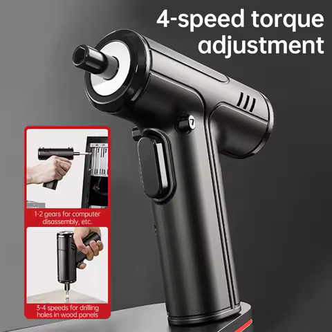 Electric Screwdriver Battery Rechargeable Cordless Screwdriver Four Speed Torque Adjustable Multifun
