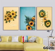 Tranh treo tường canvas khung gỗ 3 bức phong cách hiện đại Bắc Âu 257 tranh hoa trang trí phòng khác