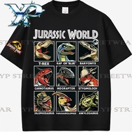 ✅Stok COD 24H Vintage Pre‑Historic Dinosaur Grid Portrait White Oversized T‑shirt Baju Kasual Unisex