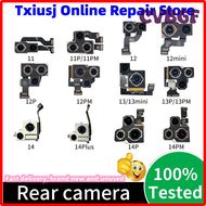 CVBGF กล้องหลังสำหรับ iPhone 14 Plus 13 11 12 Pro MAX เลนส์หลักกล้องหลังขนาดเล็กสายเคเบิ้ลยืดหยุ่นสำ