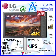(ALLSTARS : We are Back / Monitor Promo) *New model 27UP850N* LG 27UP850-W / LG 27UP850 27 inch UHD 4K IPS Monitor / DP v1.4 x1, HDMI 2.0x2, Type-C, Headphone out, Built-in-Speaker, Pivot, Tilt, VESA Mount Compatible 100x100mm (Warranty 3years with LG SG)