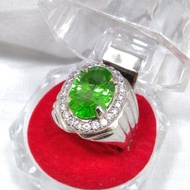 GENUINE GREEN MOLDAVITE STONE GEMSTONE RING SILVER BINDINGnatural 926