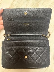 Chanel woc /Wallet on Chain Black Caviar Leather