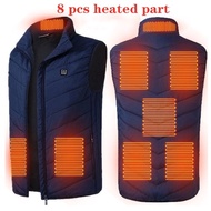 9 Areas Heated Vest Jacket USB Men Winter Electrical Heated Sleevless Jacket Outdoor Fishing Hunting