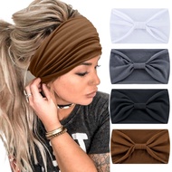 New European-style Solid Color Elastic Sports Hair Band Edge Yoga Headband Sweat Absorption Headband