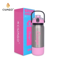 CIVAGO (18oz) กระติกน้ำสูญญากาศแบบพกพาพร้อมหูหิ้วสเตนเลสสตีล 316 ทรงสปอร์ต แก้วน้ำร้อนและเย็น