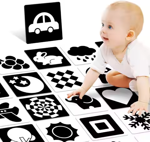 Baby Visual Stimulation Cards Montessori High Contrast Flash Card Infant Visual Early Education Lear