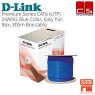 D-LINKN CB-C6UBLUR-305-24UL (Premium Series CAT6 (UTP) 24AWG Blue Color, Easy Pull Box, 305m Box cab