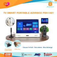 Advance PSV-1401 Portable TV Monitor Tv DVB-T2 / Smart Tv Portable YV PORTABEL TV ADVANCE SMART TV DAPAT MENONTON YOUTUBE NETFLIX DI CAS PLUS ANTENA REMOTE
