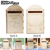 [Yoyoyo1] Box Mail Box Rustic Decorative Wedding Decorations Wooden Letterbox Mailbox for Bridal Shower Party Reception