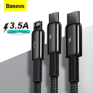 Baseus 3 in 1 USB Cable For iphone 14 13 Pro Max 12 Multi Fast Charging Micro Type-C Cable For Samsu
