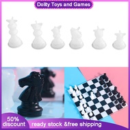 Dolity Chessboard Silicone Resin Mold Chess Piece Epoxy Resin Moulds Checkerboard