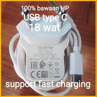 Charger Realme type C original 100% bawaan hp 6i / 7i/ 8i / C17 / 5 pro /Narzo 20 / C25 asli bekas b