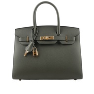 【HERMES 愛馬仕】Birkin包金釦 Epsom皮 30cm_展示品(灰綠色)/ 平行輸入