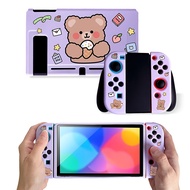 เคสป้องกันผิว TPU แบบนิ่มลายหมีน่ารักสำหรับ Nintendo Switch NS คอนโซลตัวควบคุม Joy-Con ฝาครอบผิวนอกของขวัญสำหรับเล่นเกม