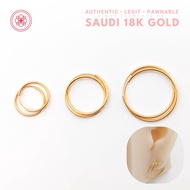 ◕●◐COD PAWNABLE Original 18k Earrings Legit Real Saudi Gold Plain Minimalist Thin Hoop / Loop Earrin