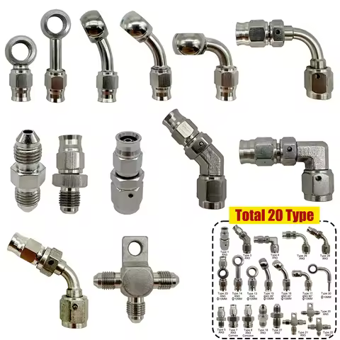 3AN Motorcycle Motor Bike Hydraulic Brake Oil Hose Line Banjo Fitting M10 Stainless Steel 10mm Banjo