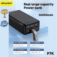 AWEI Powerbank 30000mAh 20000mAh 10000mAh Portable Power Bank Dual Type A USB A and Type C Micro Dual Input Fast Charge