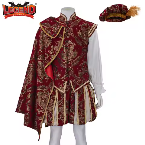 17th Century Renaissance Tudor Costume Men Medieval Victorian Royal Prince Tudor King Elizabethan Co