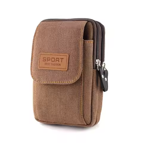 Phone Accessories Belt Waist Bag Canvas Men Phone Pouch Cellphone Pouch Phone Wallet Case Phone Belt