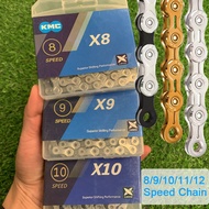 โซ่ KMC 11 Speed MTB 11V โซ่จักรยาน KMC X12 X11 X10 X9 X8จักรยานเสือภูเขา Chain 12S MTB จักรยานเสือห