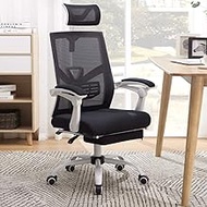 SMLZV office chairs, Mesh Office Chair Luxury Executive Chair Ergonomic Fabric Mesh Office Chair Adjustable and Swivel Chair with Lumbar Support Comfortable Breathable Seat with Mesh 122cm Colour Whit