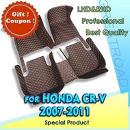 HONDA 汽車腳墊適用於本田 CRV 2007 2008 2009 2010 2011 定制腳墊汽車地毯罩內飾配件