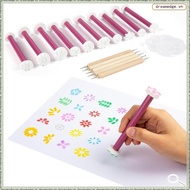 [dreamedge] Flower Petal Tools for Painting Detachable Dotting Shapes Dotty Pens, for Embossing Tool