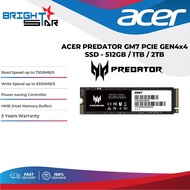 ACER Predator GM7 PCie 4.0 M.2 SSD 7400MB/s (512GB/1TB/2TB)