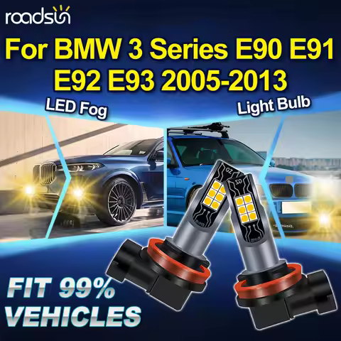 ROADSUN H8 H9 H11 For BMW 3 Series E90 E91 E92 E93 2005 2006 2007 2008-2013 2PCS 3000K Canbus Car Up