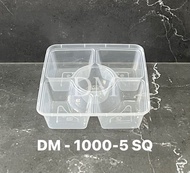 Thinwall Dm 1000-5 Sq - Bento 1000Ml- 5 Sekat Kotak Makan @25Set