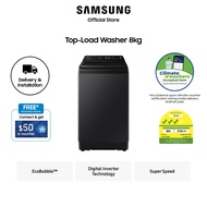 [Climate Voucher Eligible] Samsung WA80CG4546BVSP, Top Load Washing Machine, 8kg, 4 Ticks, with Ecob