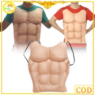 Setelan Otot Dada Palsu Pria Cosplay Otot Simulasi Buatan