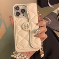 เคสโทรศัพท์หนังหรูหราพร้อมสายสะพายได้สำหรับ Apple 13Promax iPhone 17Pro 16Promax 15 12 16Pro 11 14 ด