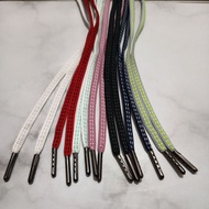 Black metal aglet flat shoelaces 120cm long