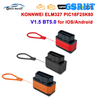GSRHT Konnwei เครื่องสแกนเครื่องมือ V1.5 ELM327 OBD2 KW906 KW905 Pic18F25K80 OBD 2 Bluetooth 5.0เครื่องอ่านโค้ดเครื่องมือวินิจฉัยรถสำหรับ Android/ios BSDBE
