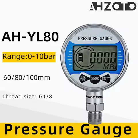 Digital Pressure Gauge 0-10bar Air Liquid Fuel Oil Water Digital Pressure Manometer G1/8 Pressure Ga