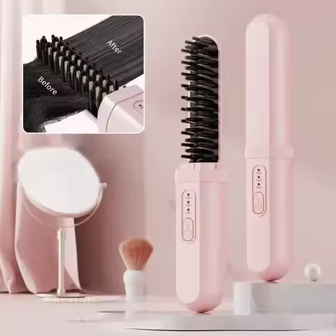 Wireless Capsule Straight Hair Comb Negative Ion Styling Tools Straight Hair Comb Dry and Wet Dual U