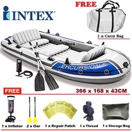 PROMOTION 68325  INTEX EXCURSION 5 Inflatable 5 - 6 Person Swimming Fishing Boat Canoeing + Paddles 