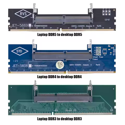 DDR3 DDR4 DDR5 Laptop to Desktop Memory Adapter Card DDR3 DDR4 DDR5 Memory RAM Memory Stick SO-DIMM 