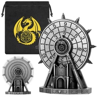 Unique Giant Wheel Shape Metal DND Dice Roulette 7-in-1 Dice Rotating Roller for RPG Game Accessory 